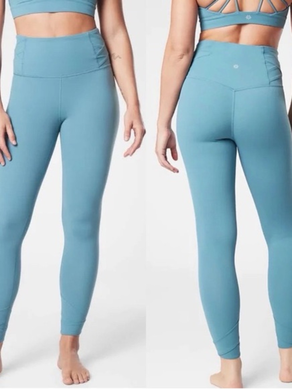 Athleta High-Rise Leggings in Dusty Blue